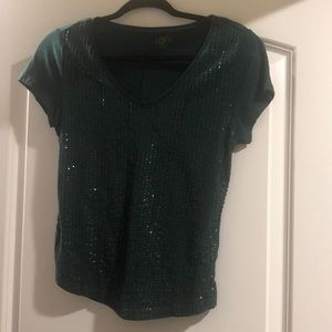 Emerald green shiny Loft Shirt